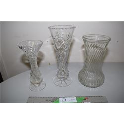 3 Vases, 2 Crystal