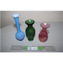 3 Glass Vases