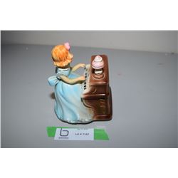 1960's Ceramic Japan Girl Piano Player w loose mechanism
