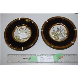 Art of Chokin 24K Gold Silver Trim w Hummingbird