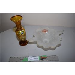 Murano Glass Dish Italy Glass Art Vase