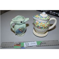 Japan Bird Shaped Pitcher, Japan Pettipoint Pottery Pitcher