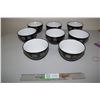 Image 1 : 8 Black Pattern Lunch Bowls (Chipped)