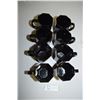 Image 1 : 8 French Black Octagon Cups