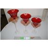 Image 1 : Long Stem Red Decorative Goblets
