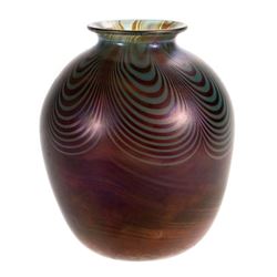 Donald Carlson Iridescent Art Glass Vase