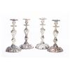 Image 2 : Four Rococo Silver Plate Candlesticks