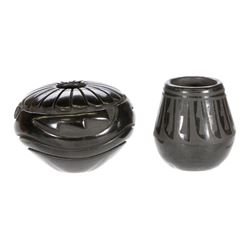 Two Pueblo blackware jars