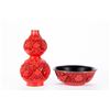 Image 2 : Two Late 19th Century pieces of Chinese cinnabar.