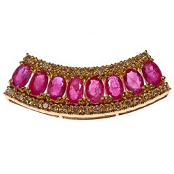 Burmese ruby, diamond and 14k gold slide pendant