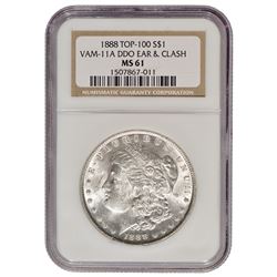 1888 $1 Morgan Silver Dollar Coin NGC MS61