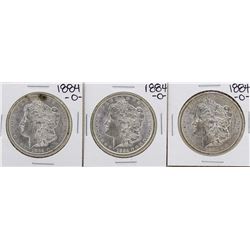 Lot of (3) 1884-O $1 Morgan Silver Dollar Coins