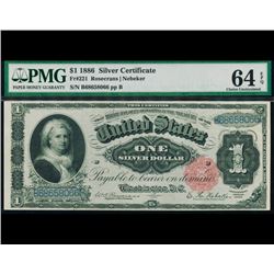 1886 $1 Martha Washington Silver Certificate PMG 64EPQ