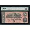 Image 1 : 1864 $5 Fancy Serial Confederate States of America Note PMG 63EPQ