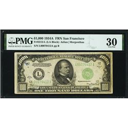 1934A $1000 San Francisco Federal Reserve Note PMG 30