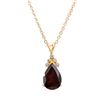 Image 1 : Plated 18KT Yellow Gold 3.25ctw Garnet and Diamond Pendant with Chain