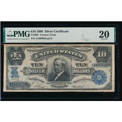 1908 $10 Tombstone Silver Certificate PMG 20