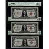 Image 1 : 1935A $1 Consecutive Hawaii Silver Certificates PMG 64EPQ