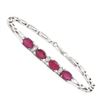 Image 1 : Plated Rhodium 4.05ctw Ruby and Diamond Bracelet