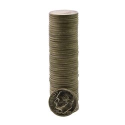 Roll of (50) Brilliant Uncirculated 1957-D Roosevelt Dime Coins