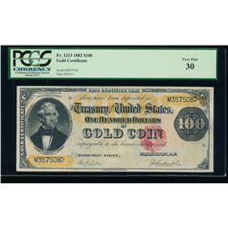 1882 $100 Gold Certificate PCGS 30