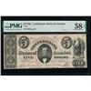 Image 1 : 1861 $5 Confederate States of America Note PMG 58EPQ