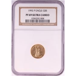 1992-P $5 Proof American Gold Eagle Coin NGC PF69 Ultra Cameo