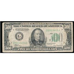 1934 $500 Chicago Federal Reserve Note