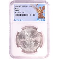 1984Mo Mexico 1 Onza Libertad Silver Coin NGC MS66