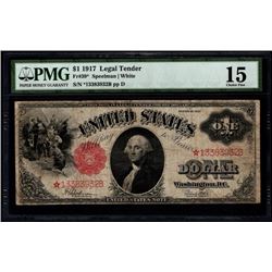 1917 $1 Legal Tender STAR Note PMG 15