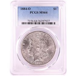 1884-O $1 Morgan Silver Dollar Coin PCGS MS64 Nice Toning