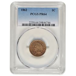 1862 Indian Cent Coin PCGS PR64