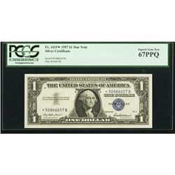 1957 $1 Silver Certificate STAR Note PCGS 67PPQ