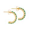 Image 2 : Plated 18KT Yellow Gold 1.20ctw Green Agate and Diamond Earrings