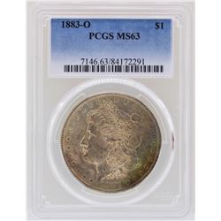 1883-O $1 Morgan Silver Dollar Coin PCGS MS63 Great Toning