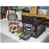 Image 1 : Hand Tools ,Light (needs bulb) Misc with Plastic Crate