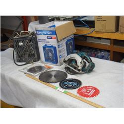 Makita 6.5"Saw (No Battery) Saw Blade,Garage Heater (Not Working)