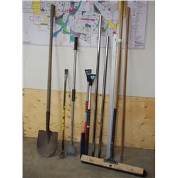 Prybar, Spade ,Broom & Misc