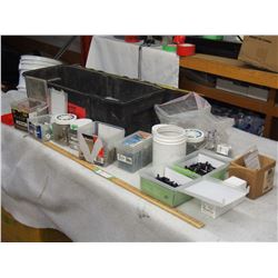 Plastic Tool Box ( 1 missing latch)Screws & Misc