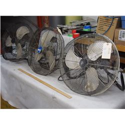 Construction Floor Fans (3) 1 not working