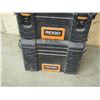 Image 3 : Rigid plastic tool boxes w/ cart wheeler (adjustable handle)