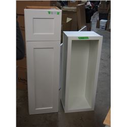 (2) wooden wall cabinets (15" X 12" X 37.25") (14" x 13" X 48")
