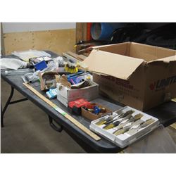 Misc hand tools, chisels, valves, connectors & misc