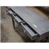 Image 4 : Wooden 3 drawer table, metal wrap (51" X 15.5" X 30" high)