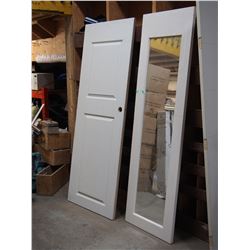 One sided mirrored door 24" X 80" & wooden door 30" X 80"