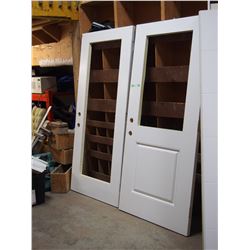 (2) wooden doors no windows 35.75" X 79"