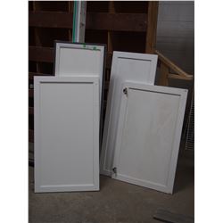 (4) wooden cabinet doors (17" X 48" to 23.75" X 37.25")