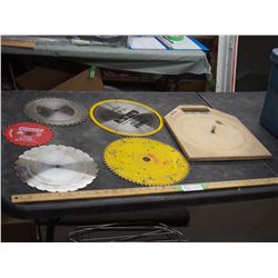 (5) Saw blades 6.5" to 12" with holder