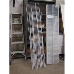 8 Metal Shelving racks 16" wideX 60" long
