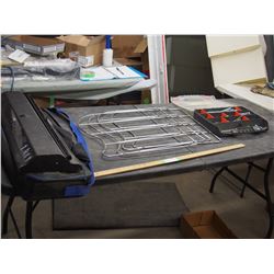 Misc screws in case, ornamental fencing, tradeshow display w/poles